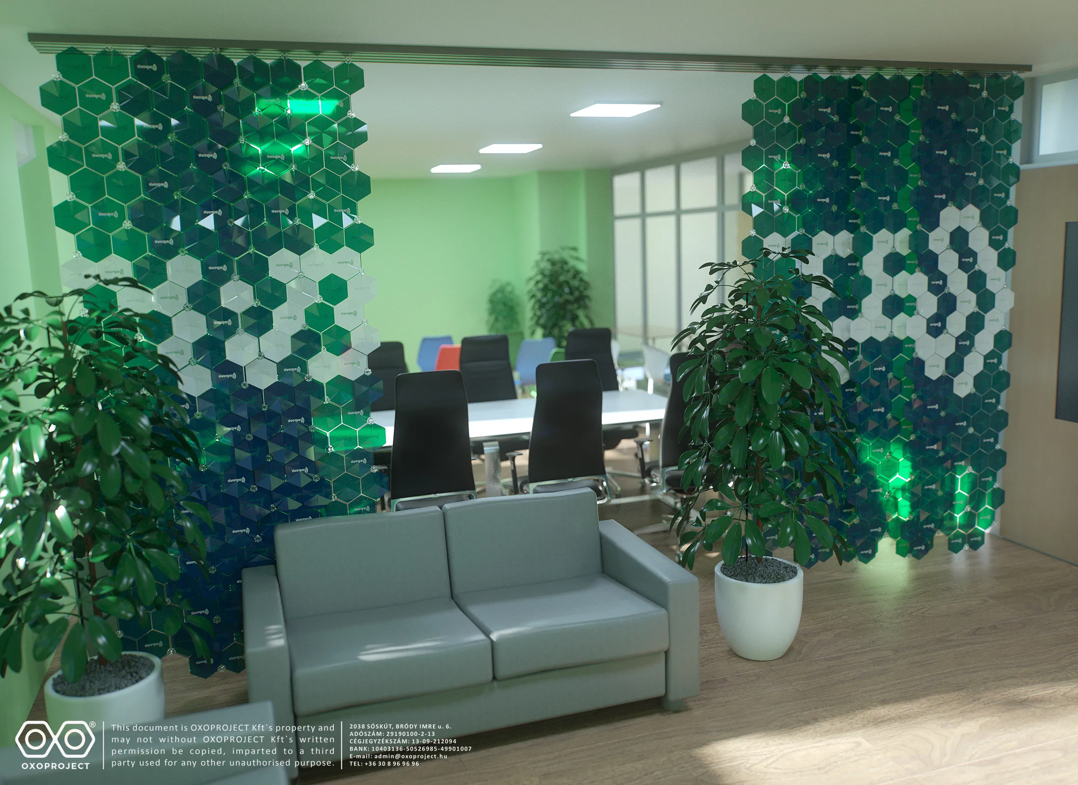 OXOWALL közösségi tér galéria - render agrovir 520x290cm 01m